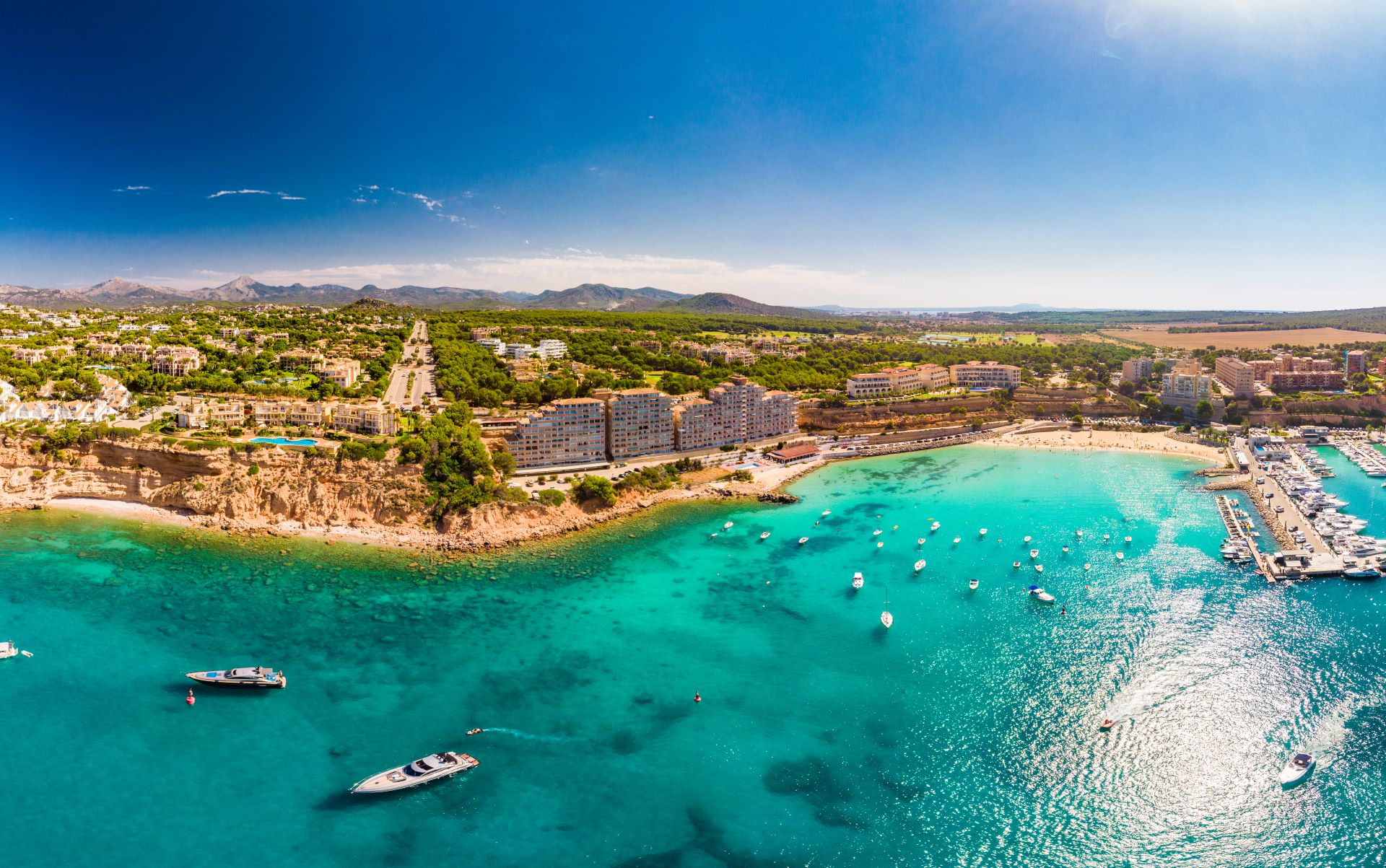 Aerial View Marina Port Adriano El Toro Majorca Balearic Islands Spain