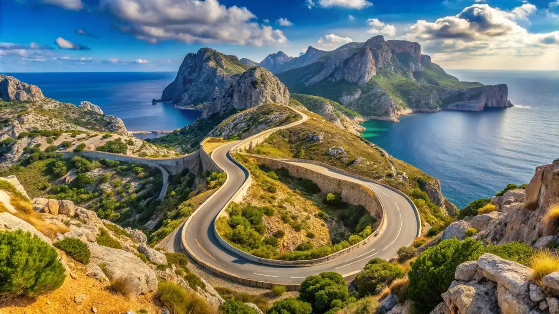Panoramic Road View Formentor Mallorca Spain Scenic Travel Photography